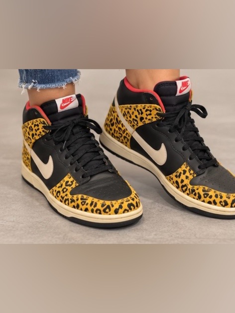Nike Dunk High Skinny Leopard Sneakers US 7.5